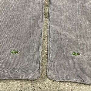 Set of 2 Lacoste Euro Pillow Sham Grey Corduroy 100% Cotton 25x25”